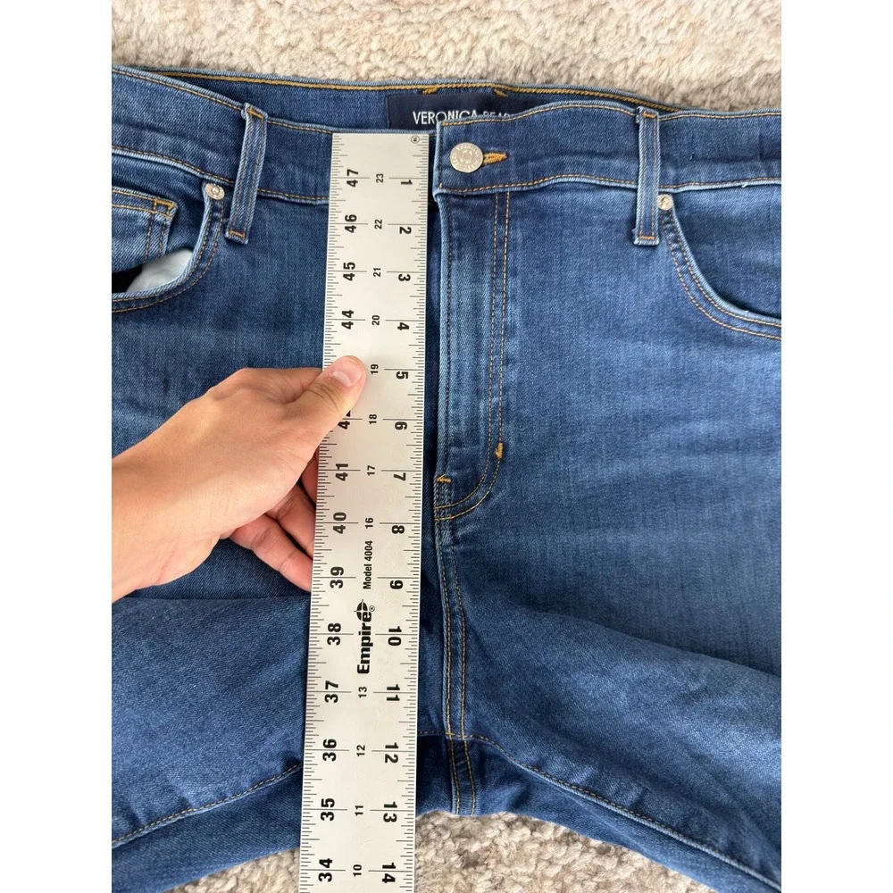 Veronica Beard Plus Sz 18 High Rise Flare Stretch Denim Jeans Blue Full Length - Picture 4 of 12